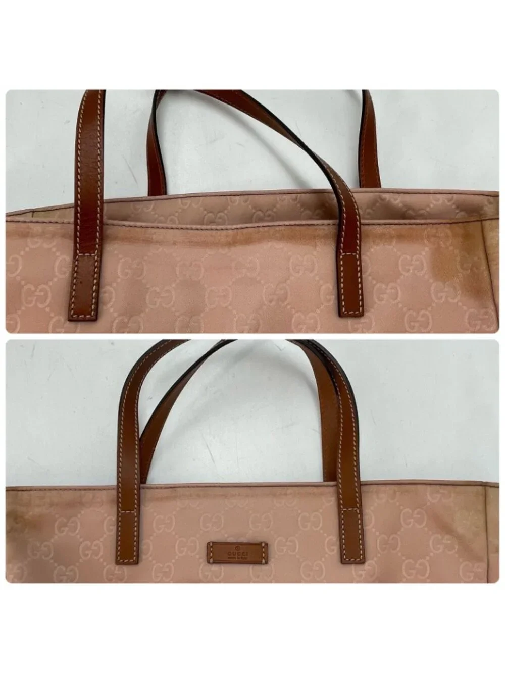 Gucci Tote GG Nylon Business Shoulder Pink Travel - Picture 9 of 13